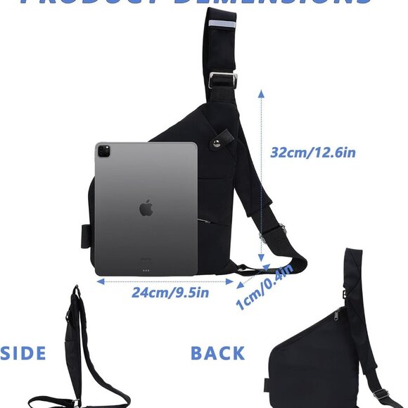 Sling Bag for Women Men, Anti Theft Travel Bag Crossbody Bags for Women Men Flex - Picture 4 of 8